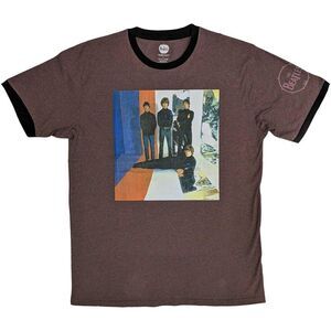 The Beatles Unisex Adult Stripe T-Shirt / Maroon Red